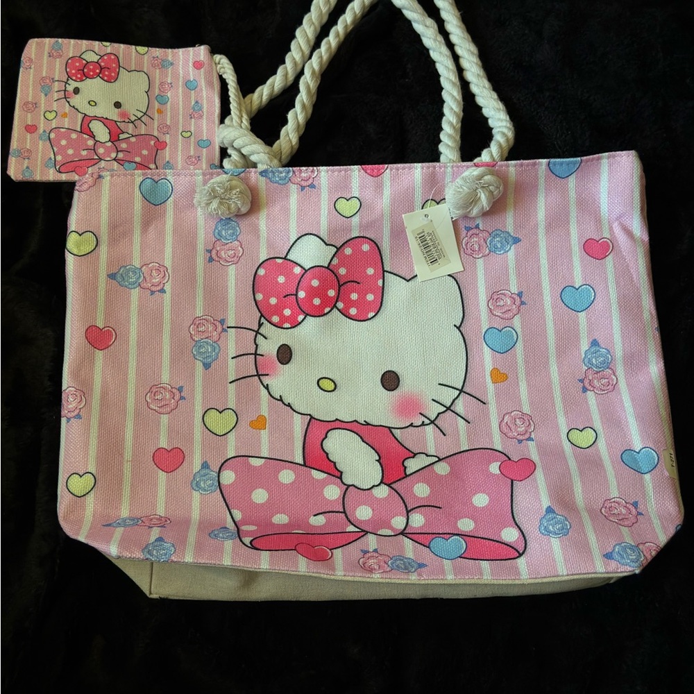 Hello Kitty Striped Pink Tote with Bow